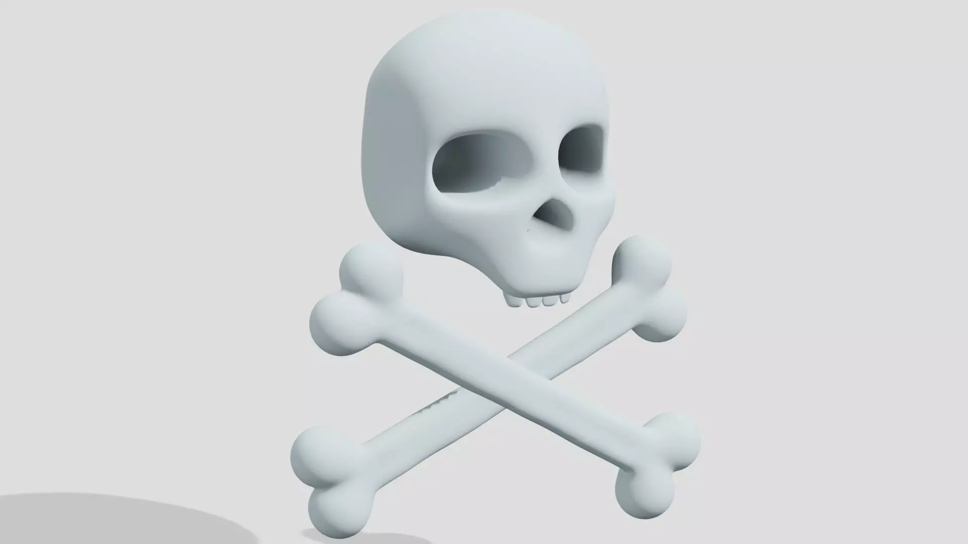 White skull and bones  3D model_0