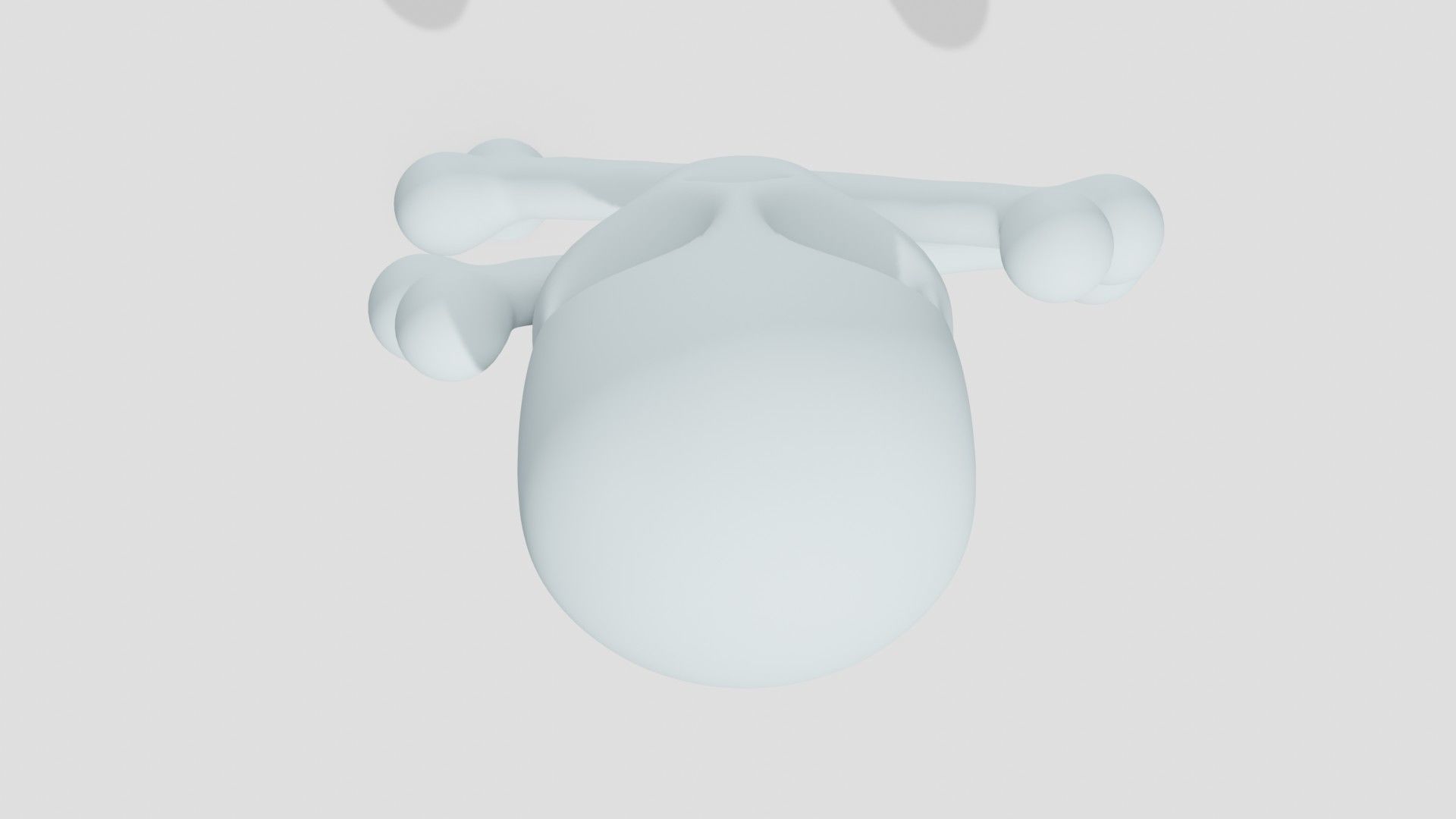 White skull and bones  3D model_4