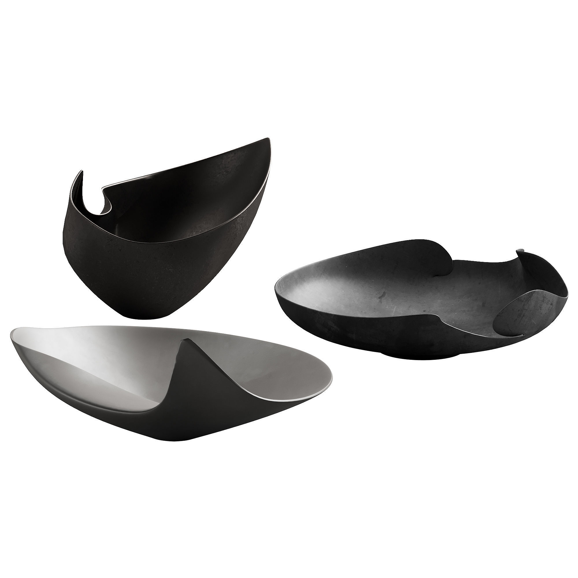 366 decorative vases and pots 04 deformed folded relief vase 03 3D model_5