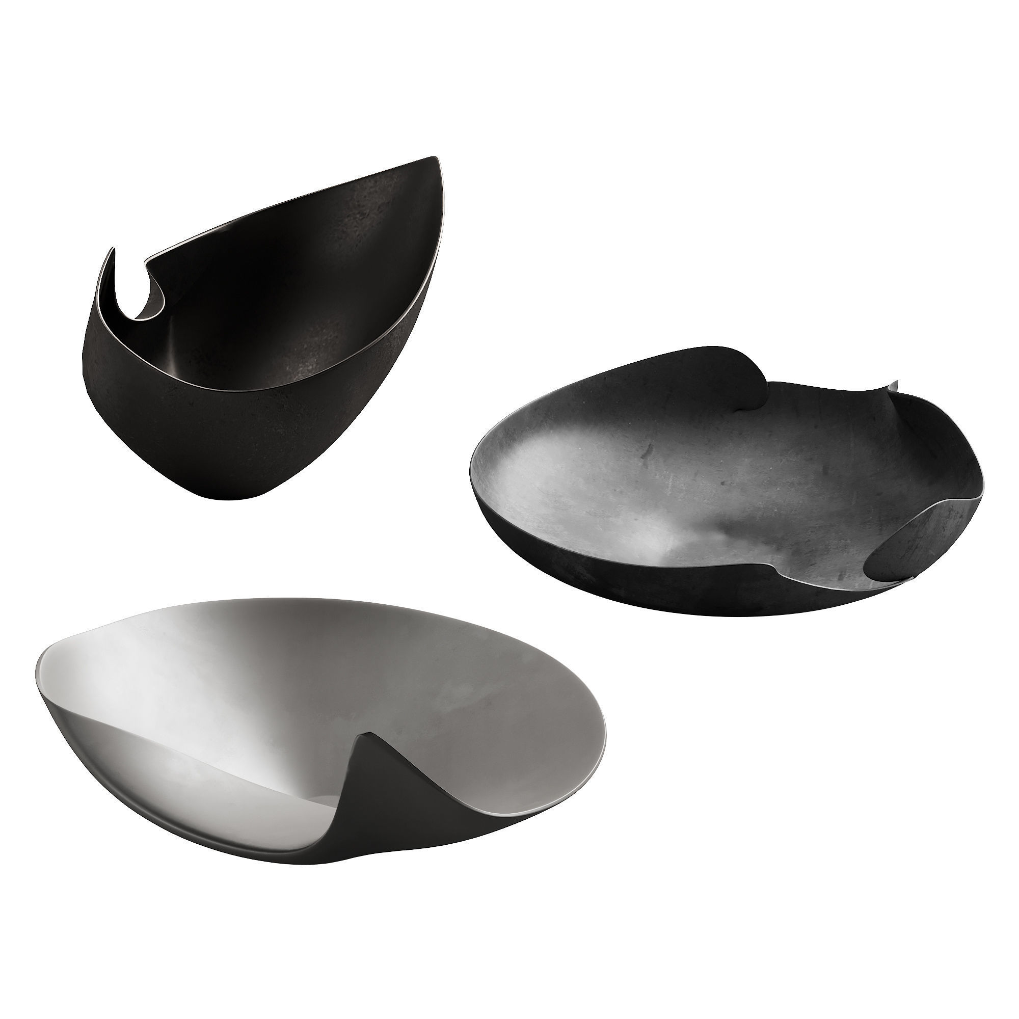 366 decorative vases and pots 04 deformed folded relief vase 03 3D model_3