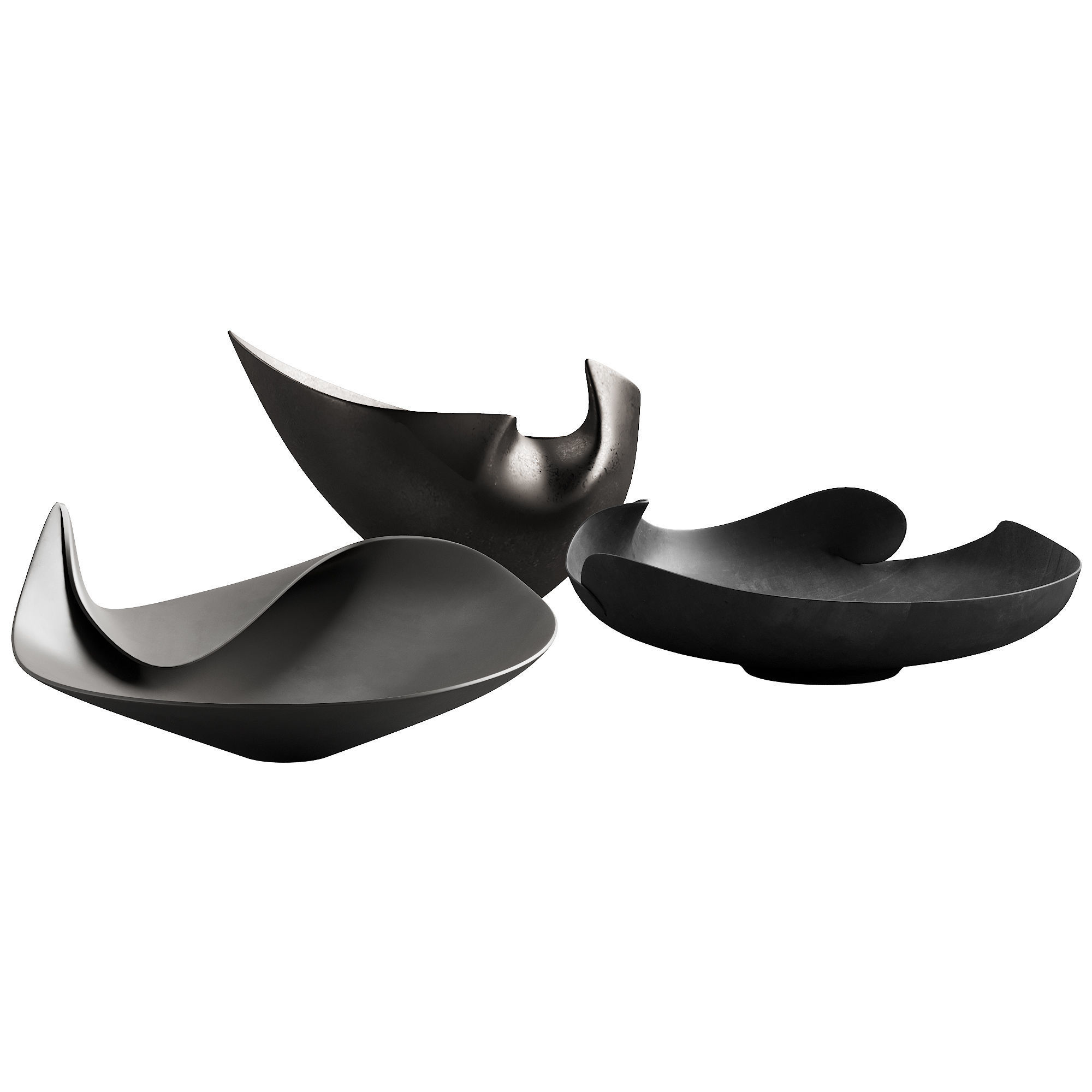 366 decorative vases and pots 04 deformed folded relief vase 03 3D model_2