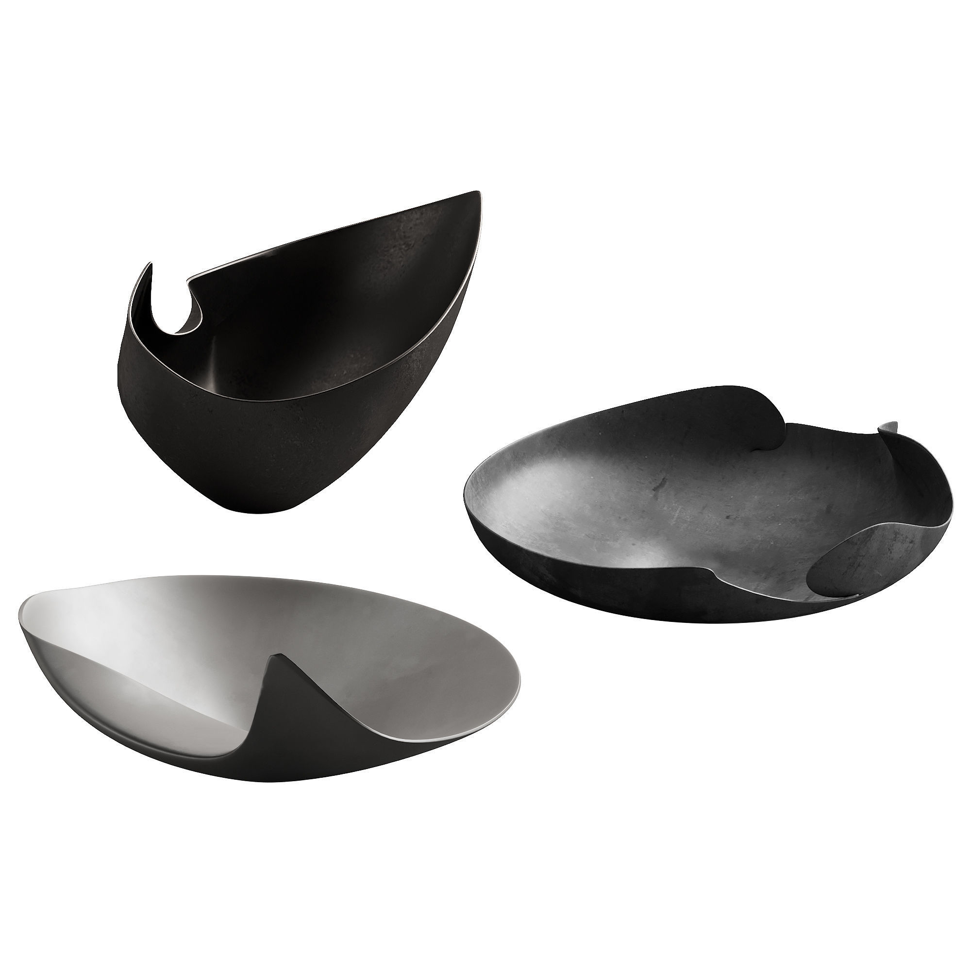 366 decorative vases and pots 04 deformed folded relief vase 03 3D model_4