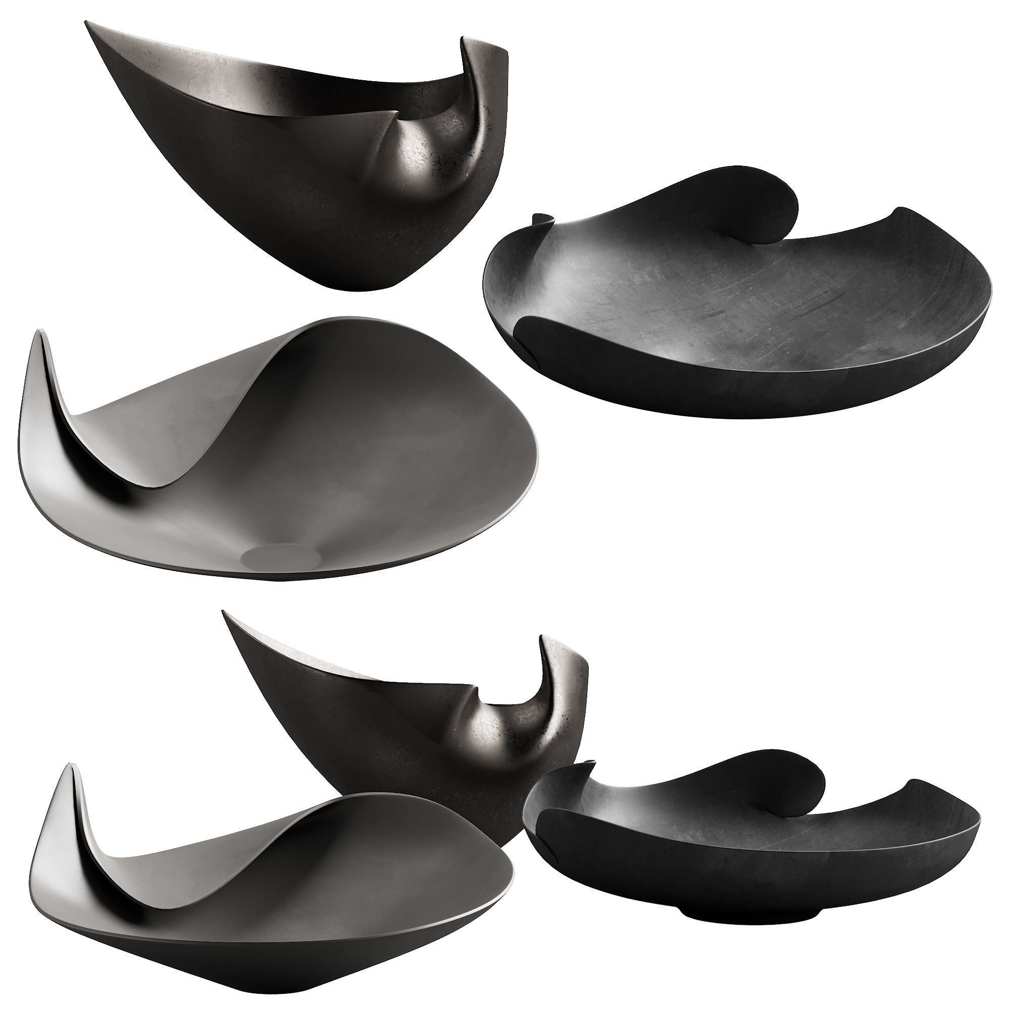 366 decorative vases and pots 04 deformed folded relief vase 03 3D model_1