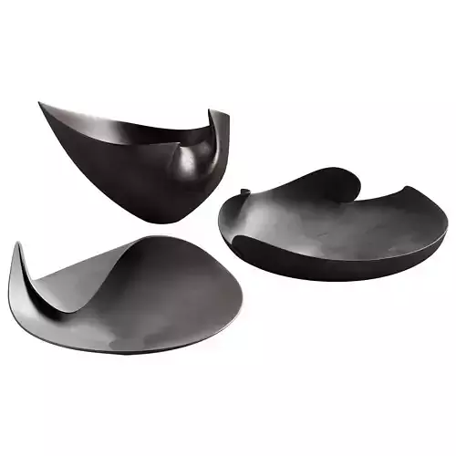 366 decorative vases and pots 04 deformed folded relief vase 03