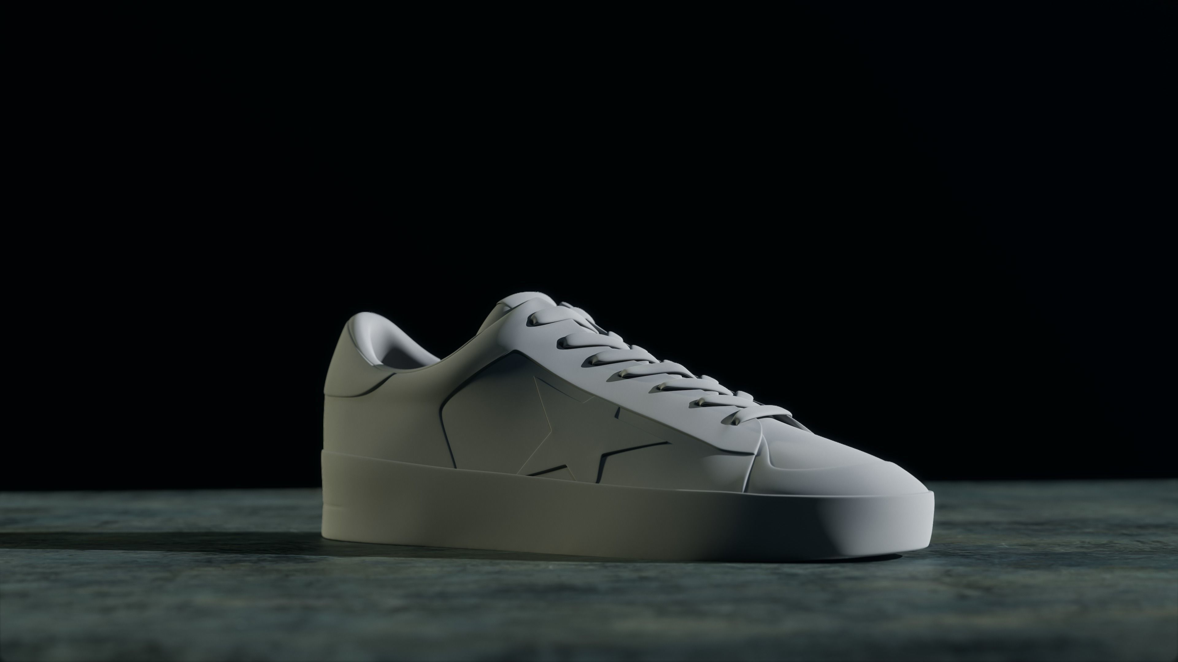 GOLDEN GOOSE SNEAKERS MENS STARDAN IN RED AND WHITE LEATHER 3D model_5