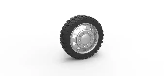 10 Square Hole front semi wheel for pickup Scale 1 to 25