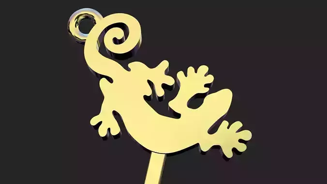Golden lizard pendant