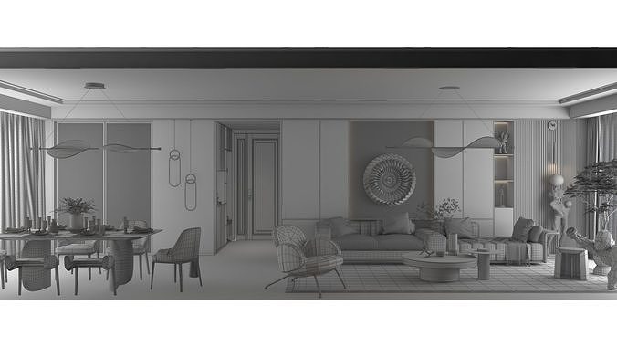 Modern Interior Design  12 3D model 6