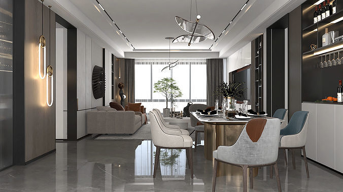 Modern Interior Design  12 3D model 5