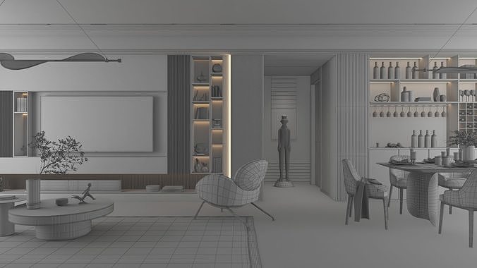 Modern Interior Design  12 3D model 7