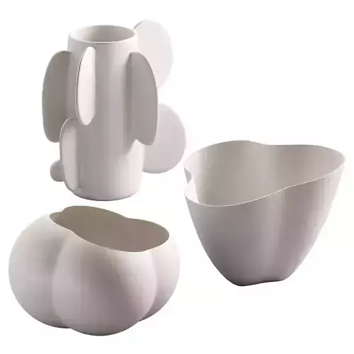 367 decorative vases and pots 05 deformed folded relief vase 04