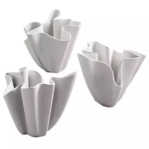 368 decorative vases and pots 06 deformed folded relief vase 05
