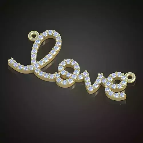 LOVE Pendant model 3D 0218 printable model