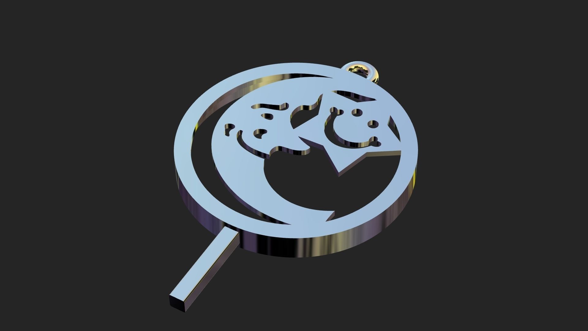 Moon and smiling star pendant 3D print model_6