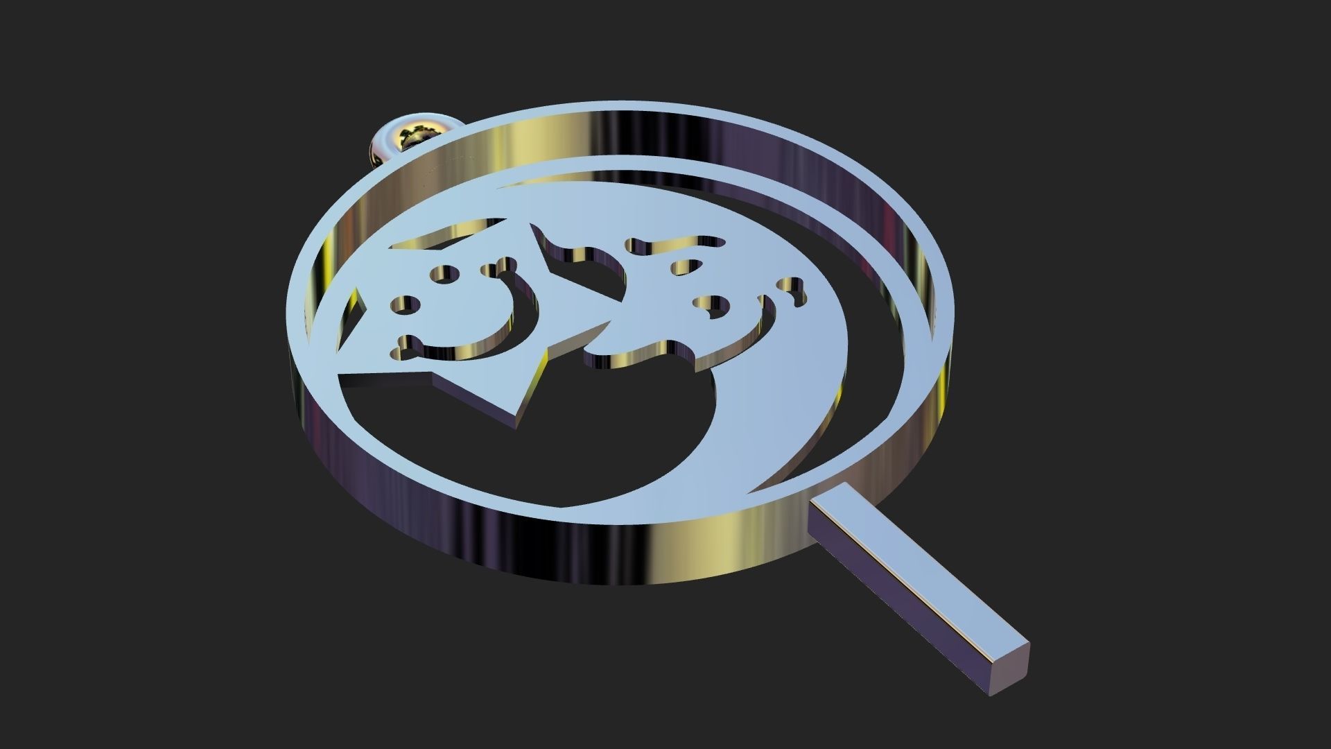 Moon and smiling star pendant 3D print model_13