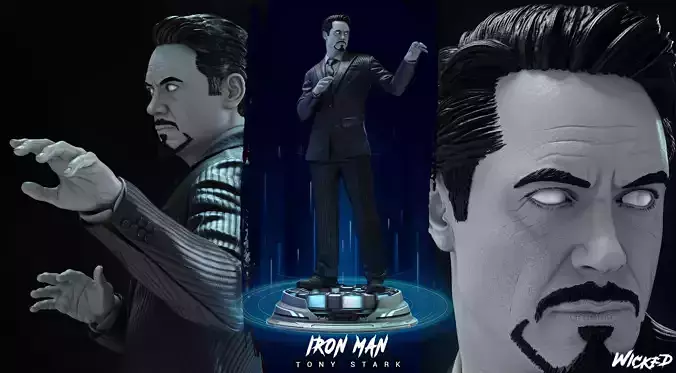 Wicked Marvel Tony Stark Sculpture ready for 3d printing