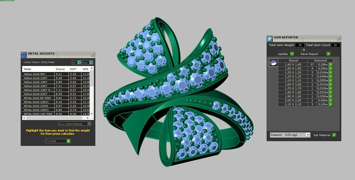 Diamond ring 0448 3D printable model 14 3D print model_15