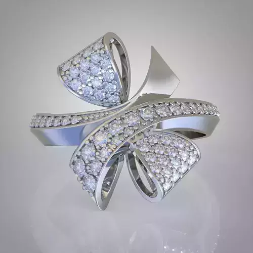 Diamond ring 0448 3D printable model 14