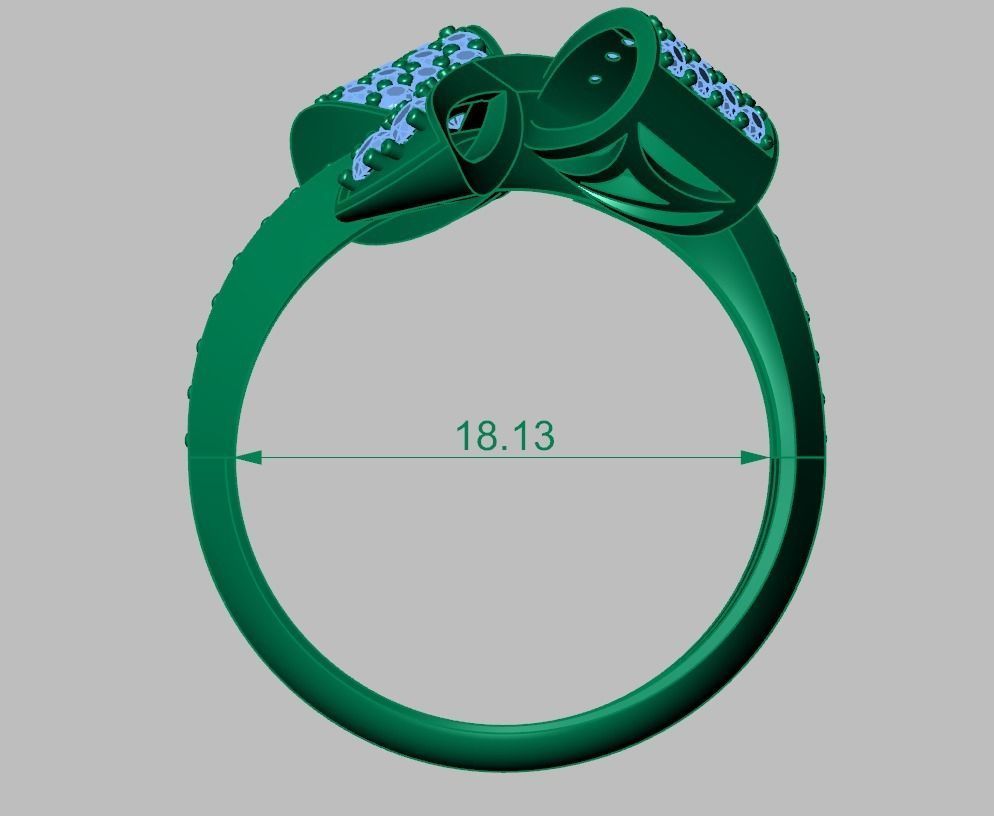 Diamond ring 0448 3D printable model 14 3D print model_12