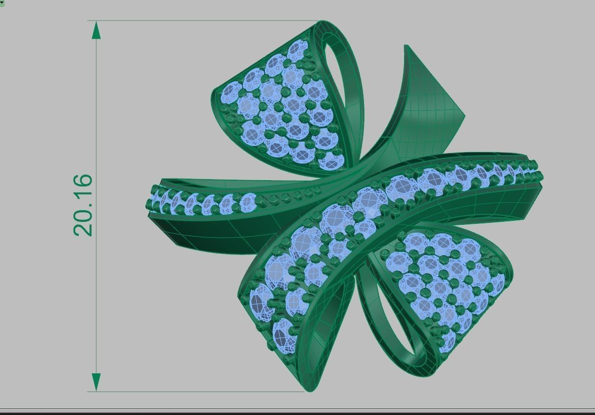 Diamond ring 0448 3D printable model 14 3D print model_14