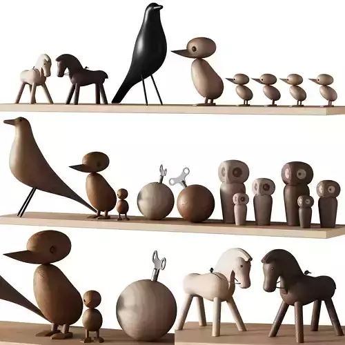 369 nursery decoration 01 decorative wooden toys set 01