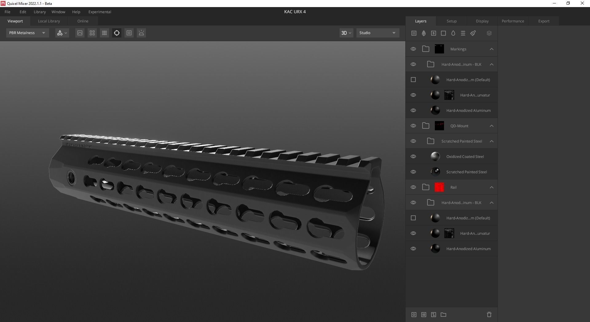 3D model AR-15 KAC URX4 10Inch KeyMod Handguard VR / AR / low-poly ...