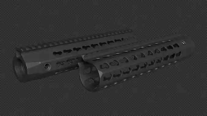AR-15 KAC URX4 10Inch KeyMod Handguard Low-poly 3D model