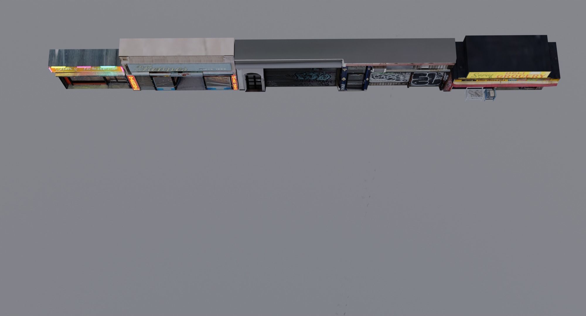 Store Fronts - 4 Pack Low-poly 3D model_10