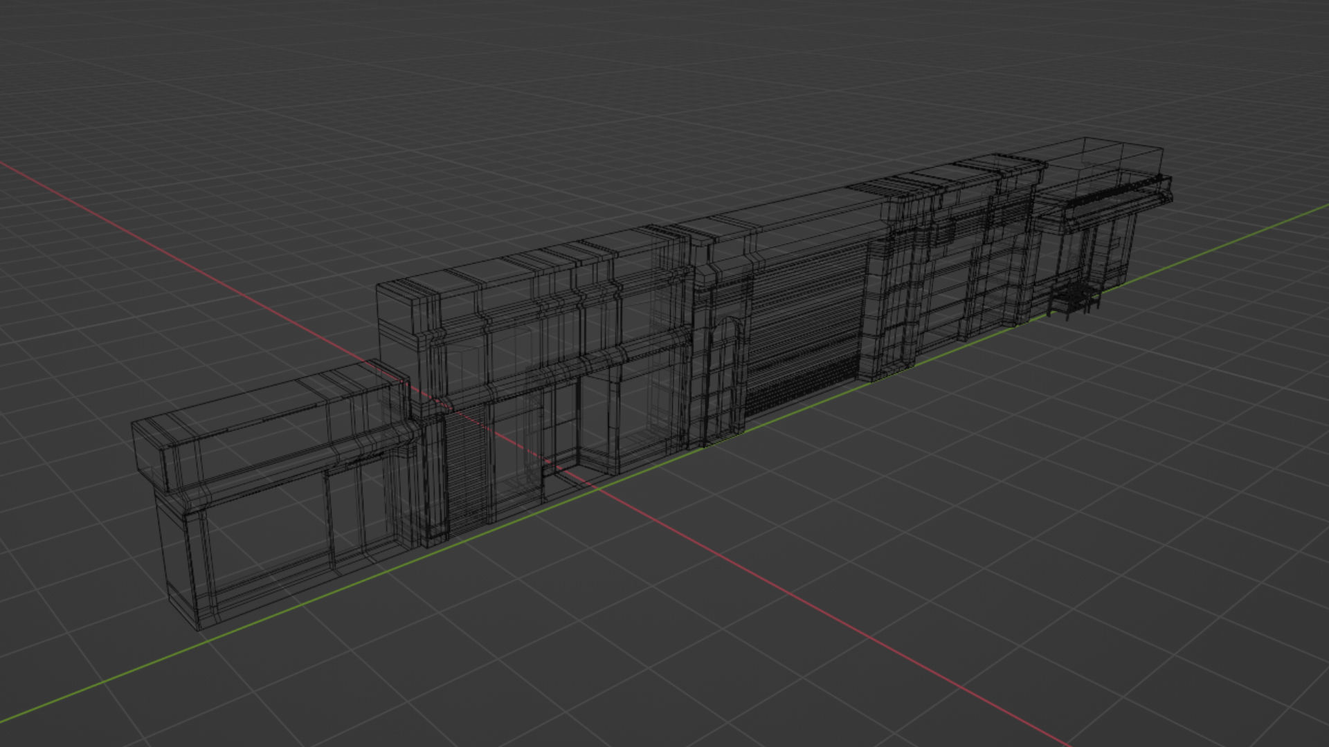 Store Fronts - 4 Pack Low-poly 3D model_13