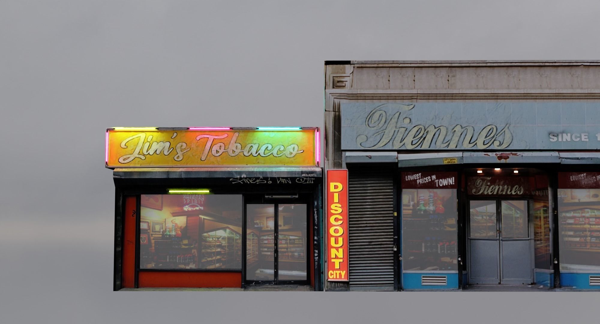 Store Fronts - 4 Pack Low-poly 3D model_11