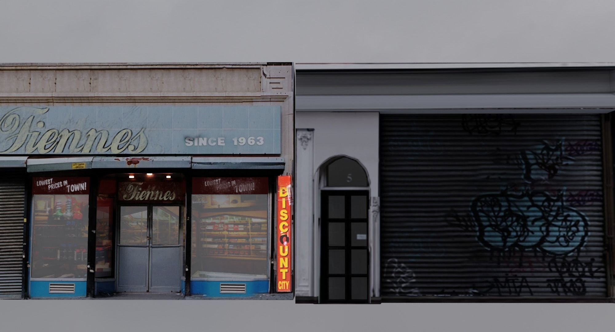 Store Fronts - 4 Pack Low-poly 3D model_12