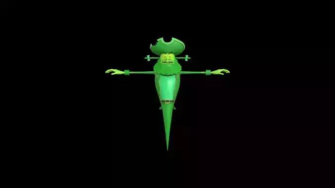 GHOS001 Rigged Flying Dutchman Low-poly 3D model