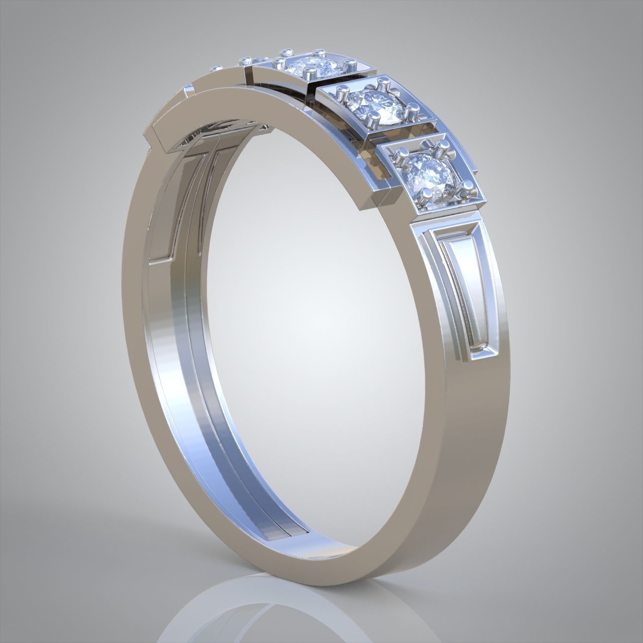 Diamond ring 0454 3D printable model 3D print model_5