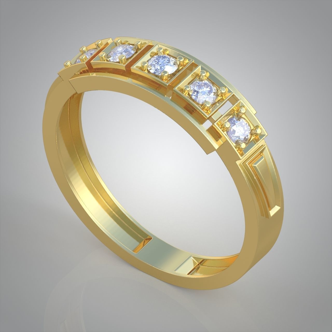 Diamond ring 0454 3D printable model 3D print model_1