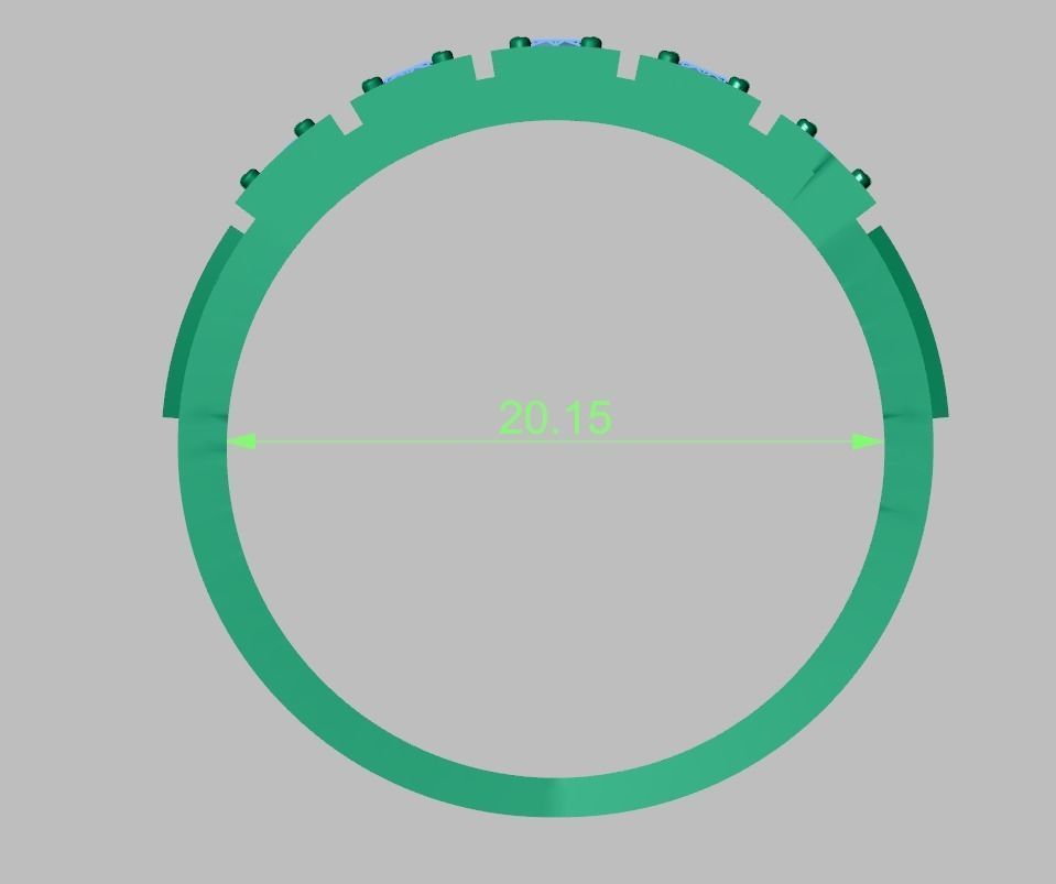 Diamond ring 0454 3D printable model 3D print model_14