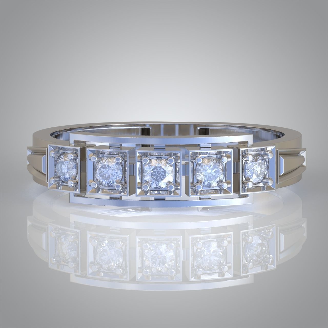 Diamond ring 0454 3D printable model 3D print model_8