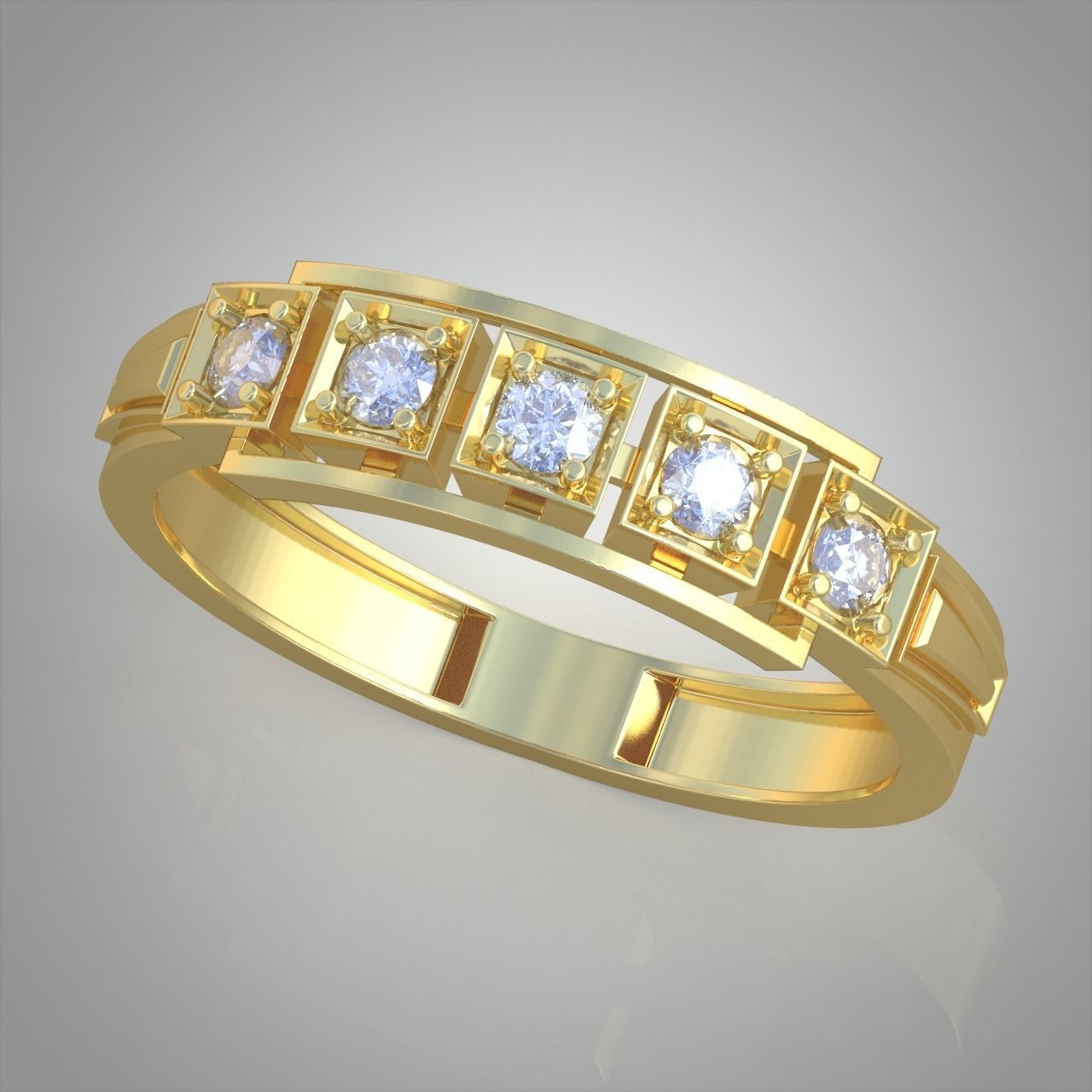 Diamond ring 0454 3D printable model 3D print model_6