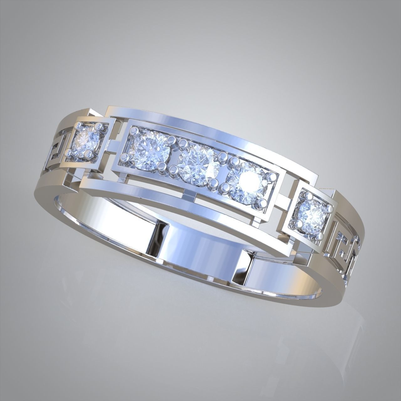 Diamond ring 0454 3D printable model 3D print model_3