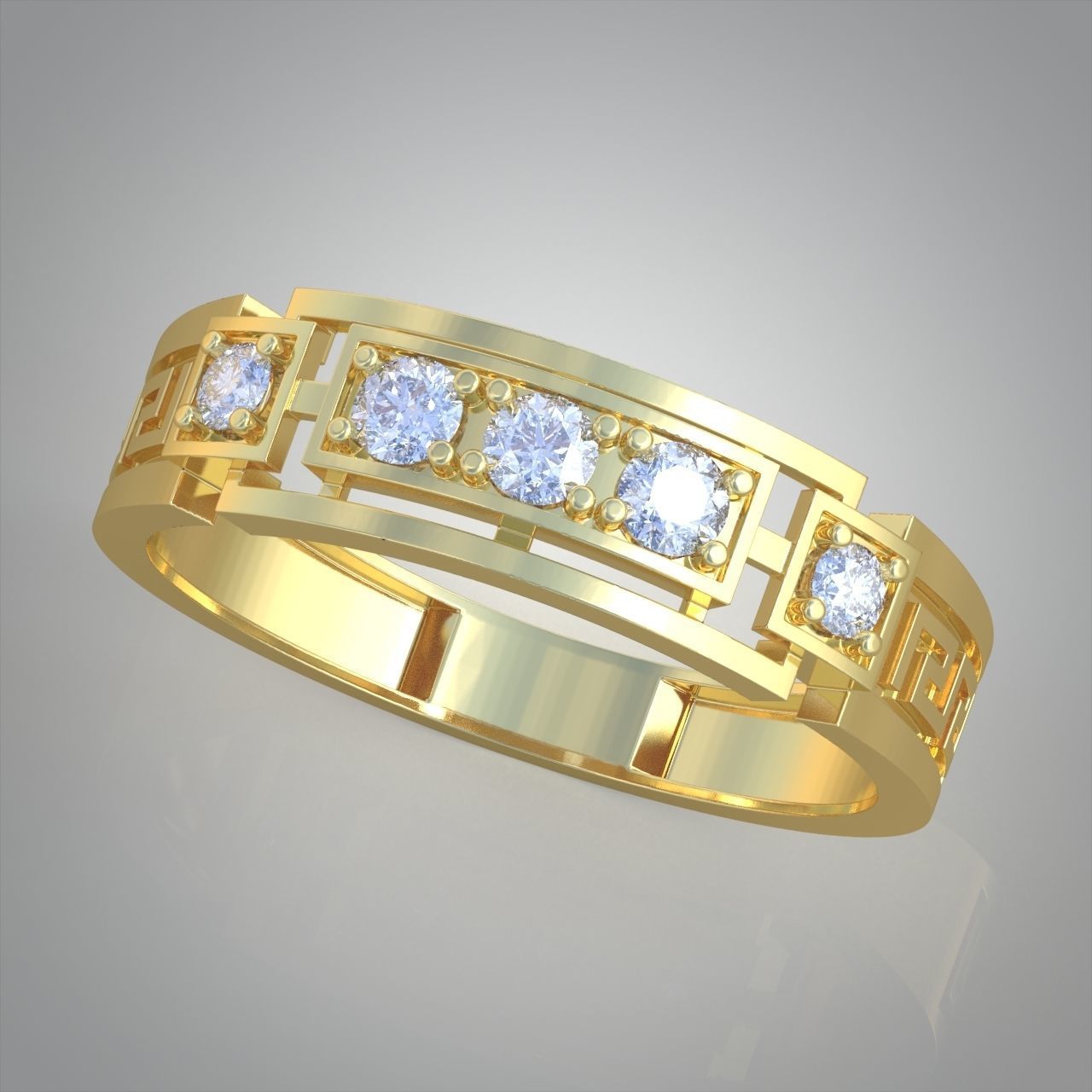Diamond ring 0454 3D printable model 3D print model_2