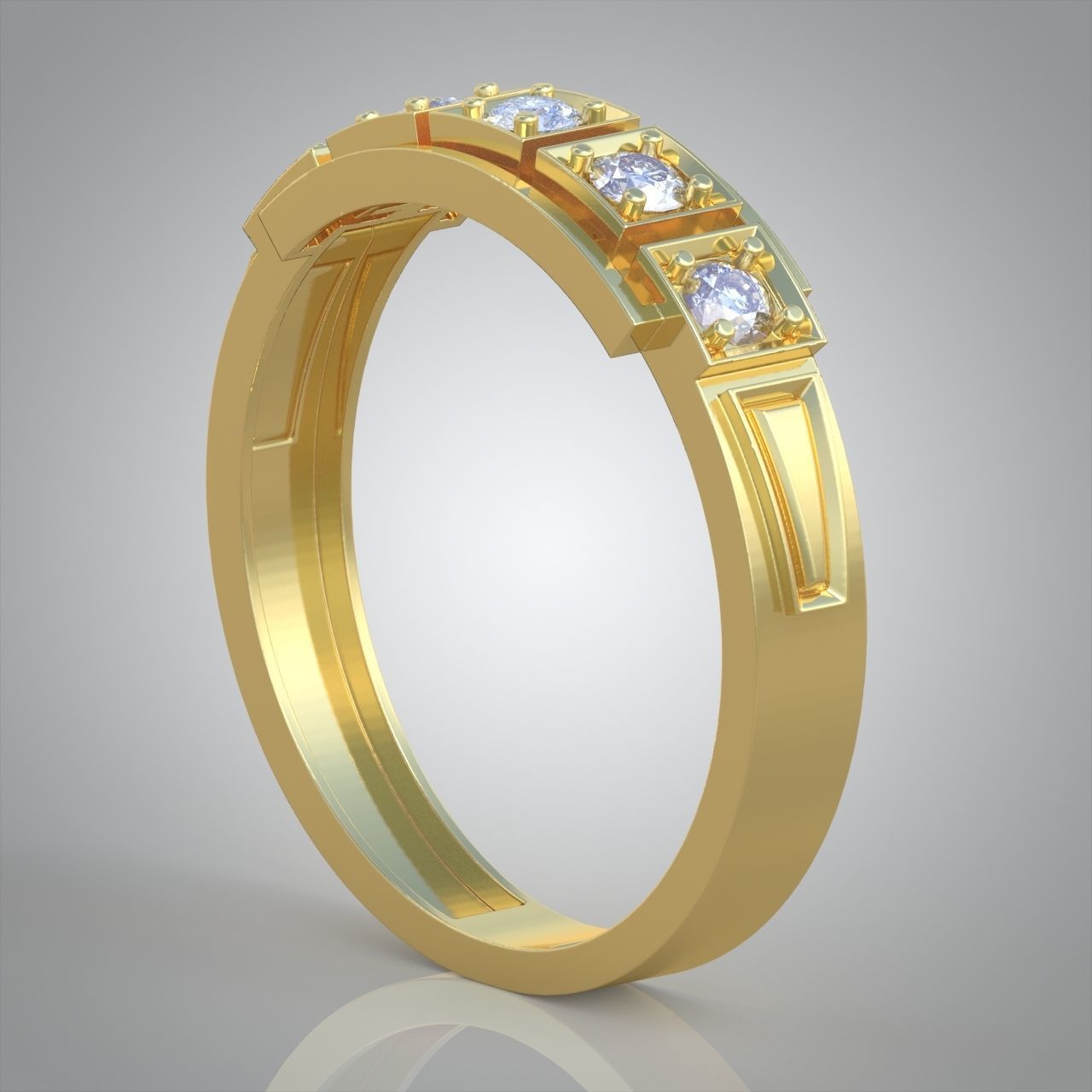 Diamond ring 0454 3D printable model 3D print model_4