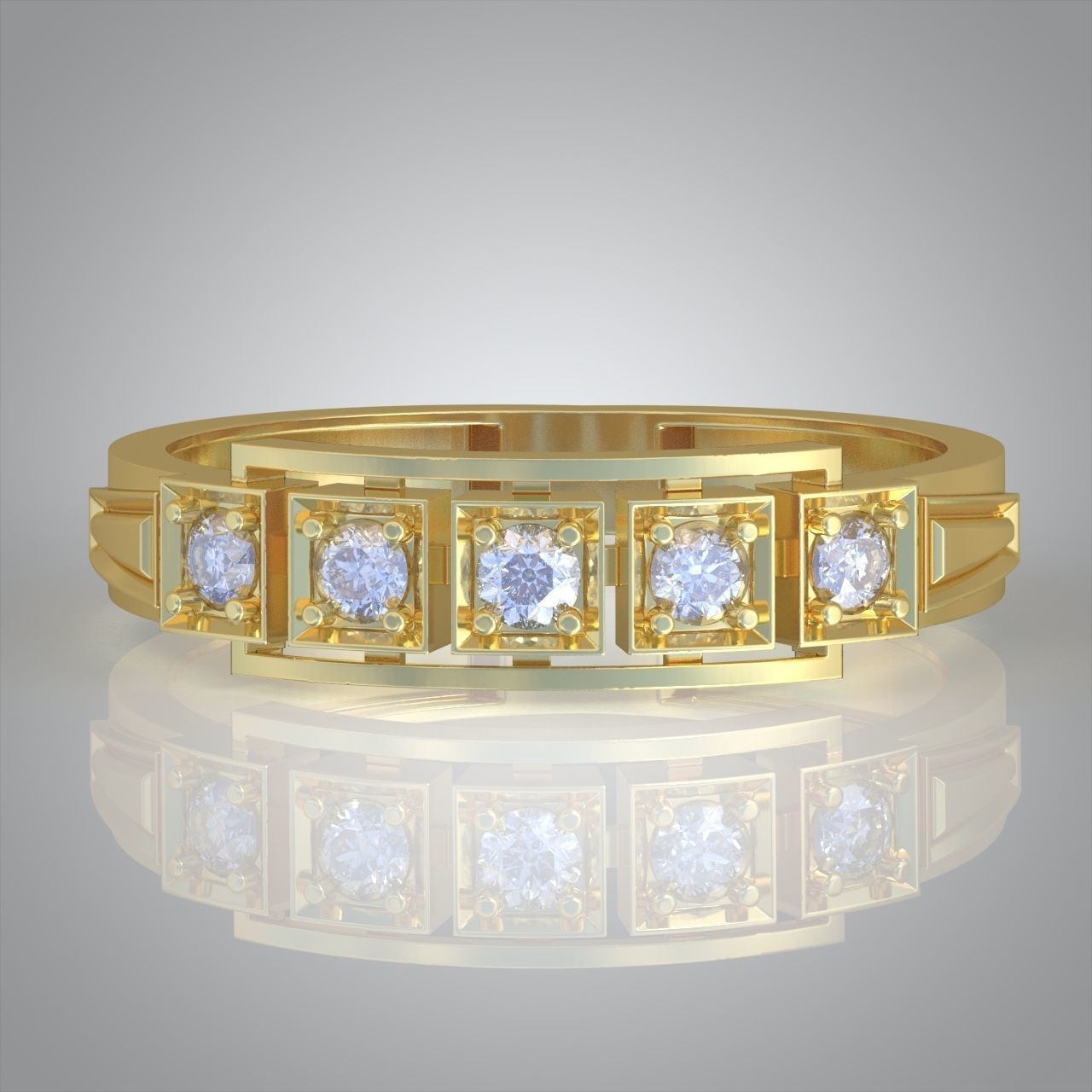 Diamond ring 0454 3D printable model 3D print model_9