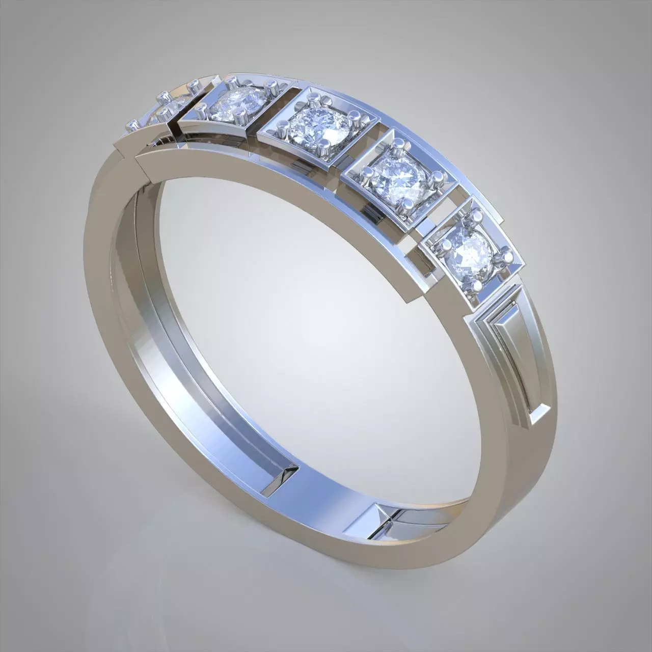 Diamond ring 0454 3D printable model 3D print model_0