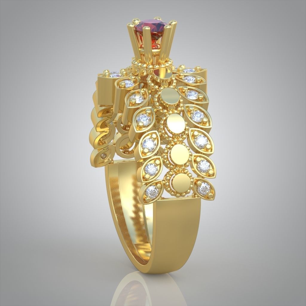 Diamond ring 0455 3D printable model 8 3D print model_6