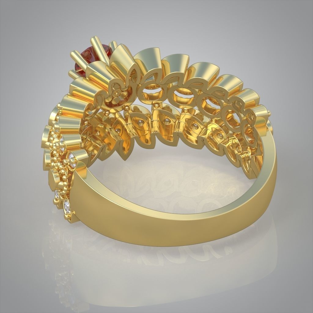 Diamond ring 0455 3D printable model 8 3D print model_11