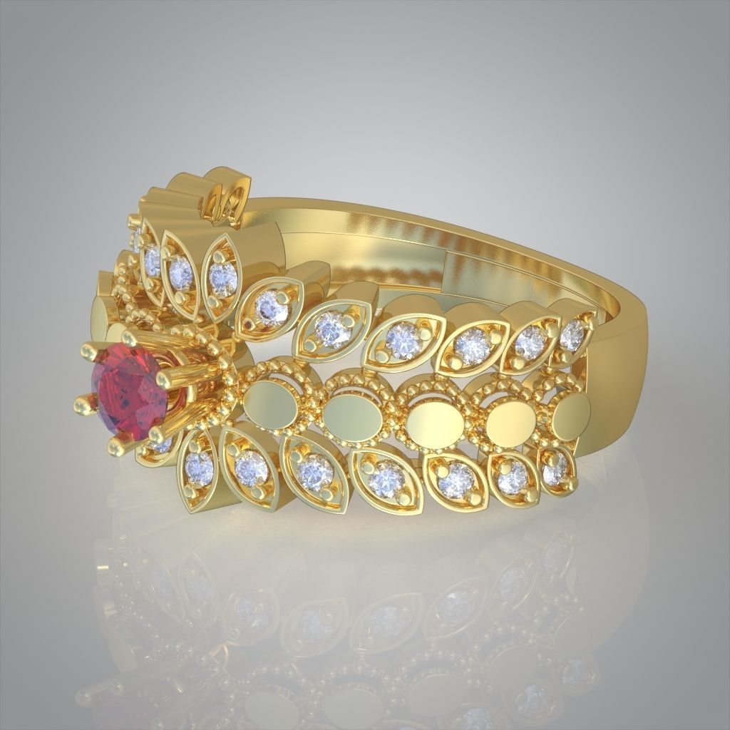 Diamond ring 0455 3D printable model 8 3D print model_8