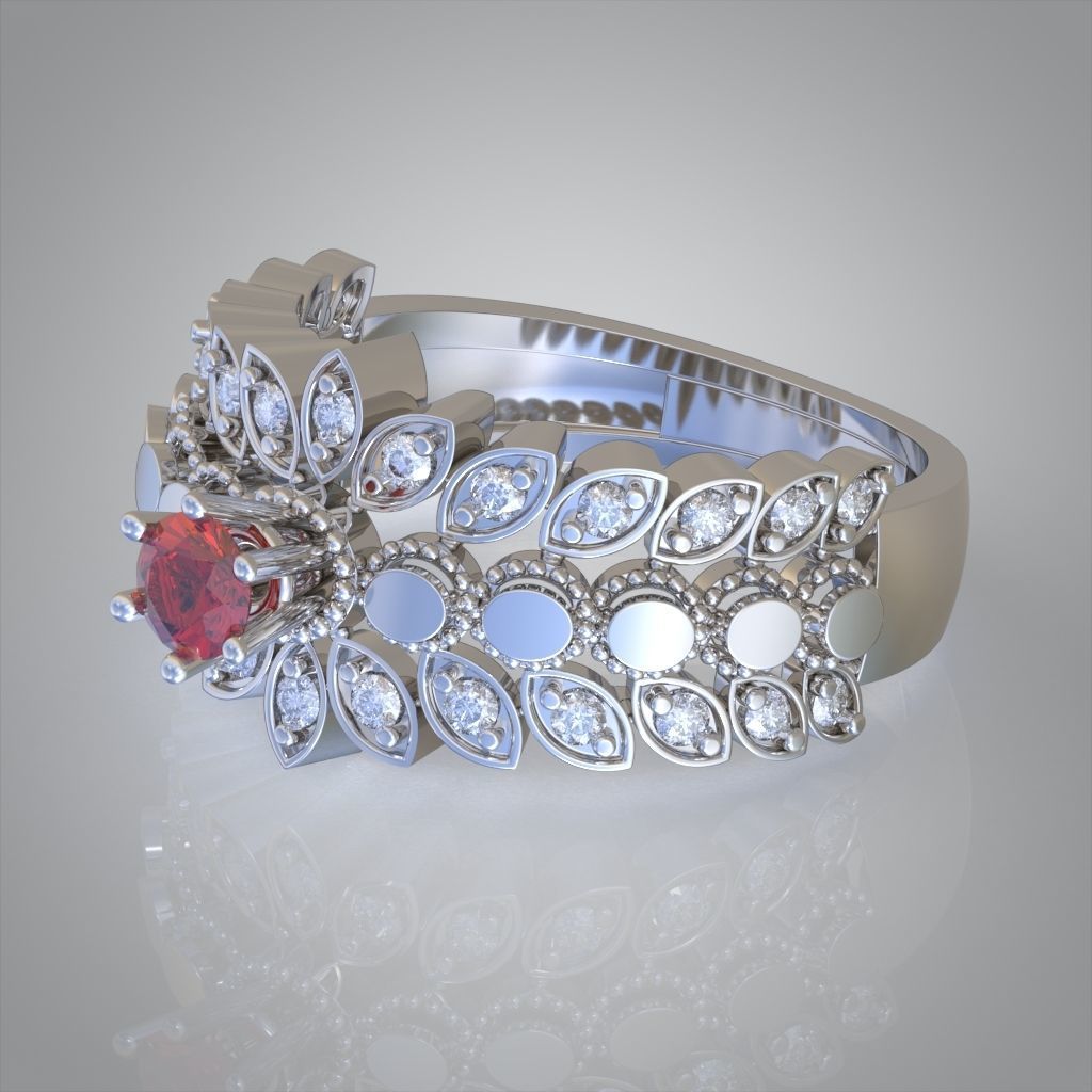 Diamond ring 0455 3D printable model 8 3D print model_9