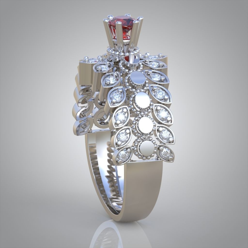 Diamond ring 0455 3D printable model 8 3D print model_7