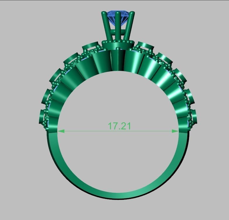 Diamond ring 0455 3D printable model 8 3D print model_12