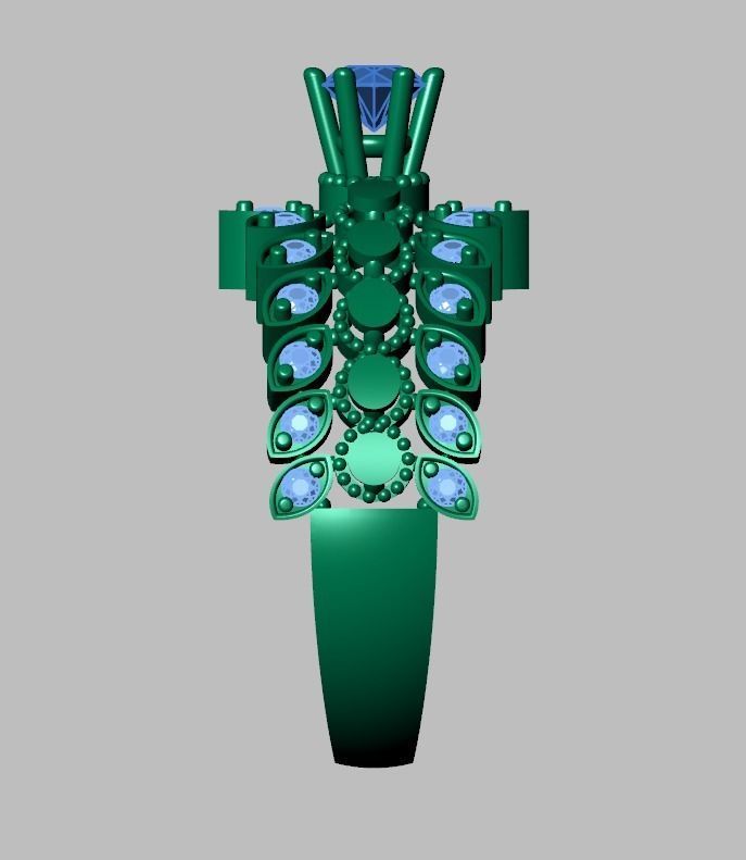 Diamond ring 0455 3D printable model 8 3D print model_13