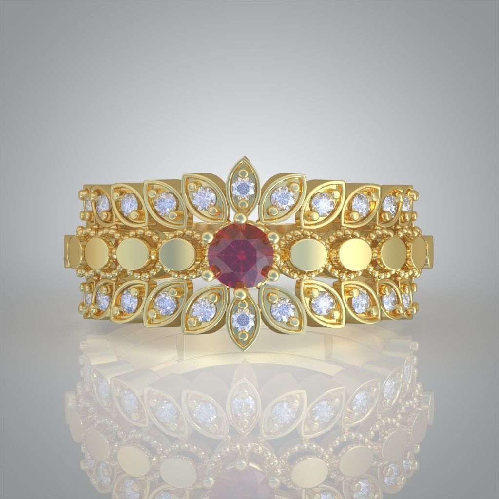 Diamond ring 0455 3D printable model 8 3D print model_2